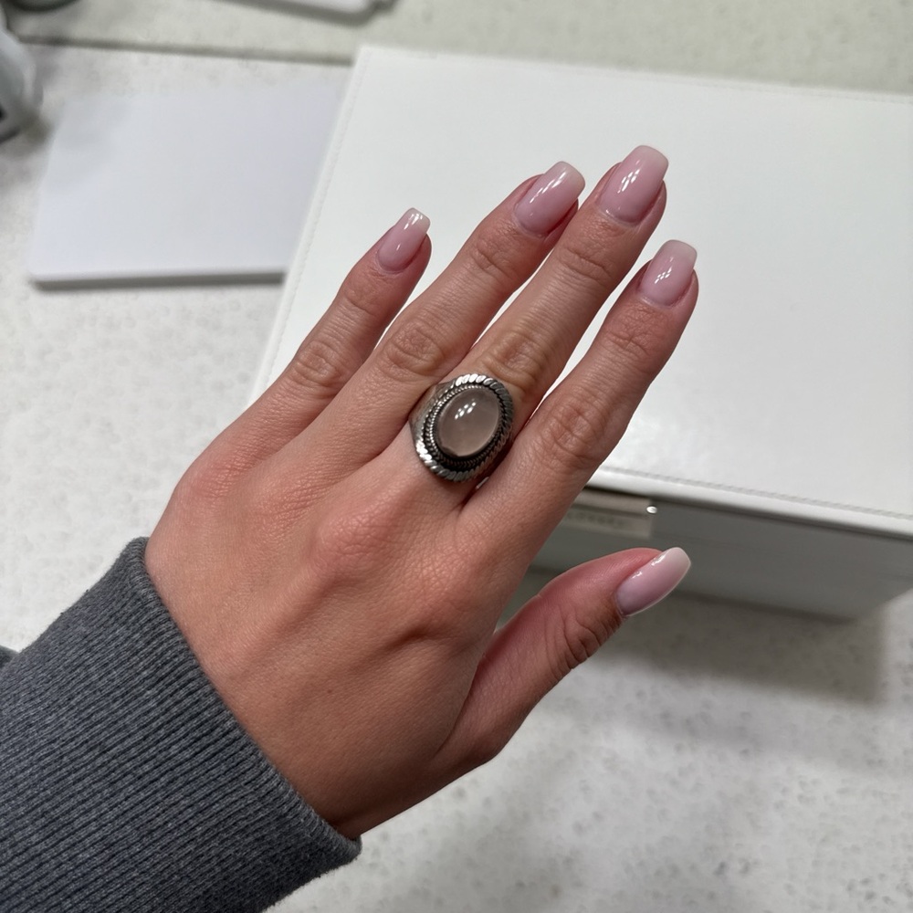Elegant Silver and Black Statement Ring